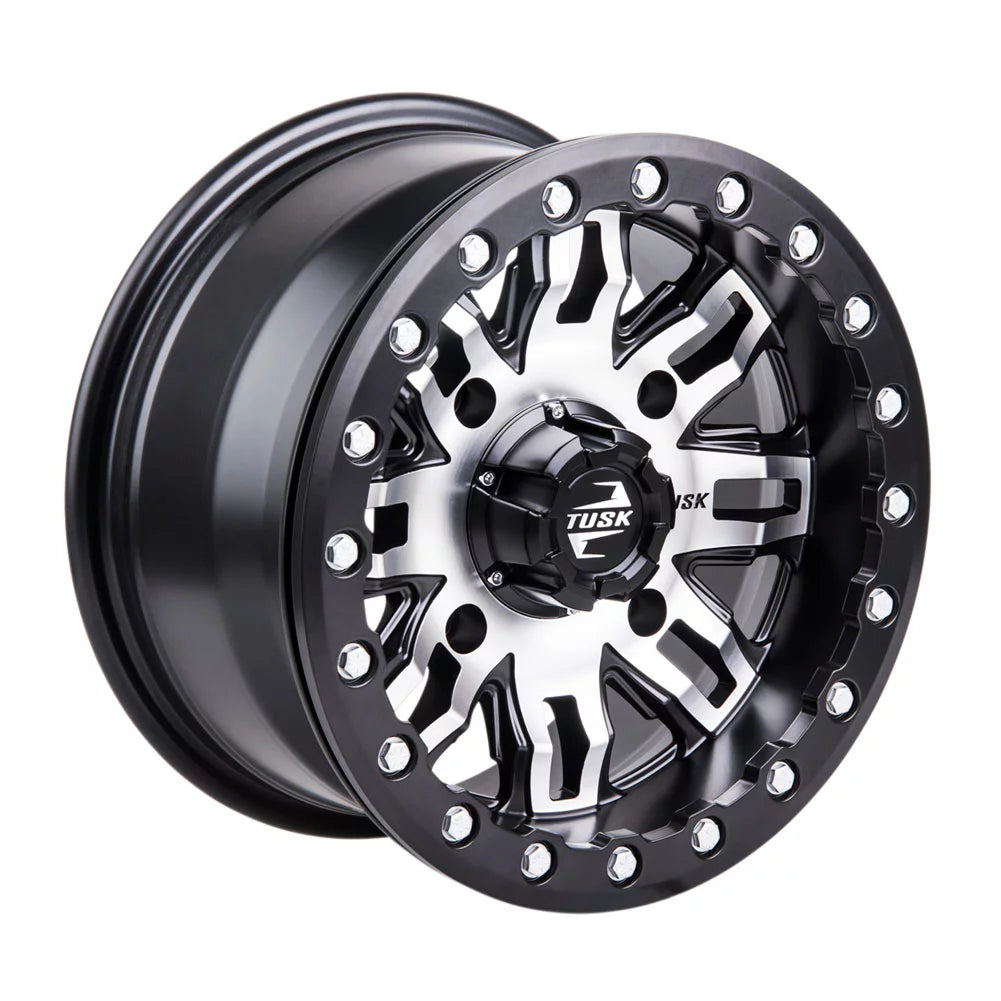 4/156 Tusk Teton Beadlock Wheel 14x7 4.0 + 3.0 Machined/Black For YAMAHA Wolverine RMAX 2 1000 Sport 2022