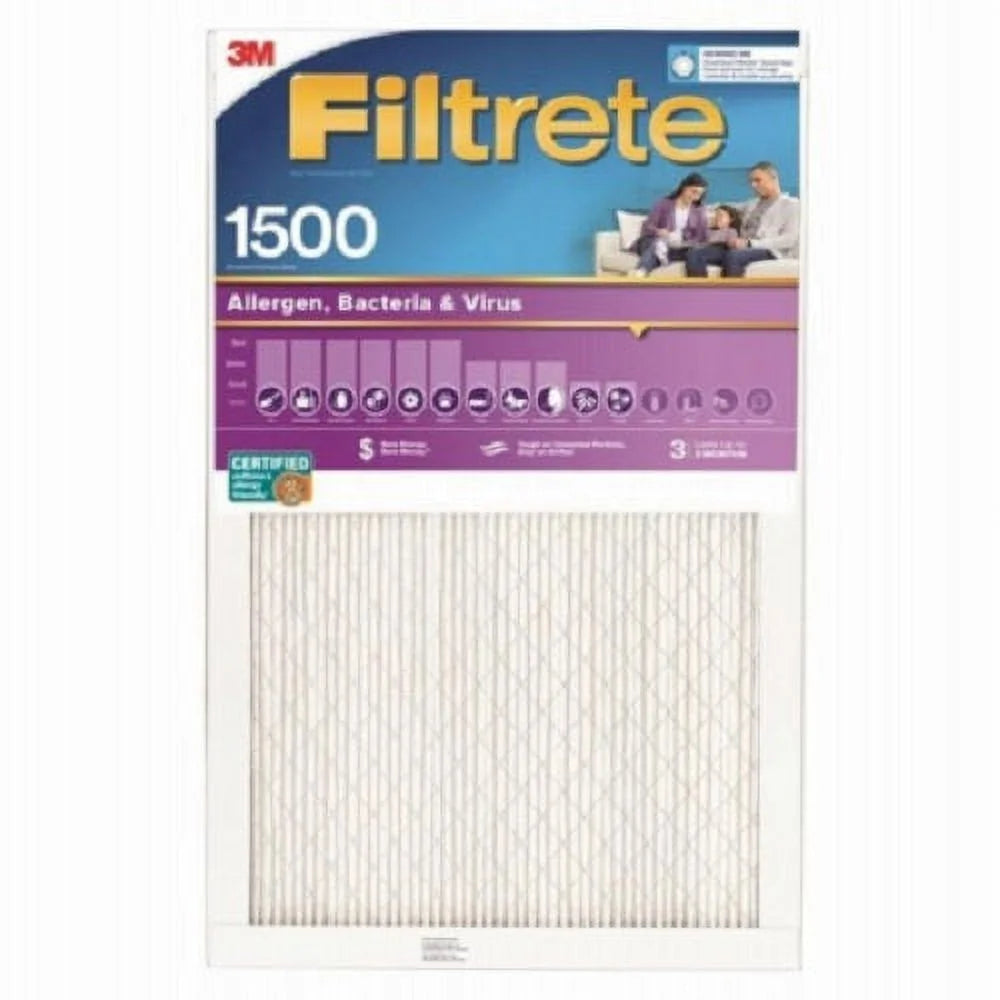 3M Filtrete 2015DC-4 Purple 25" x 25" x 1" MPR 1500 3 Month Air Filter - Quantity of 4