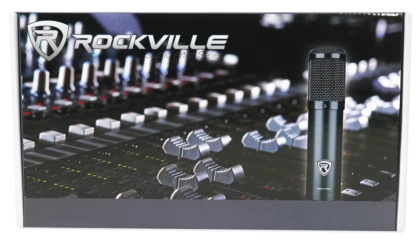 Rockville RCM PRO Studio Recording Condenser Microphone+Phantom Power Supply