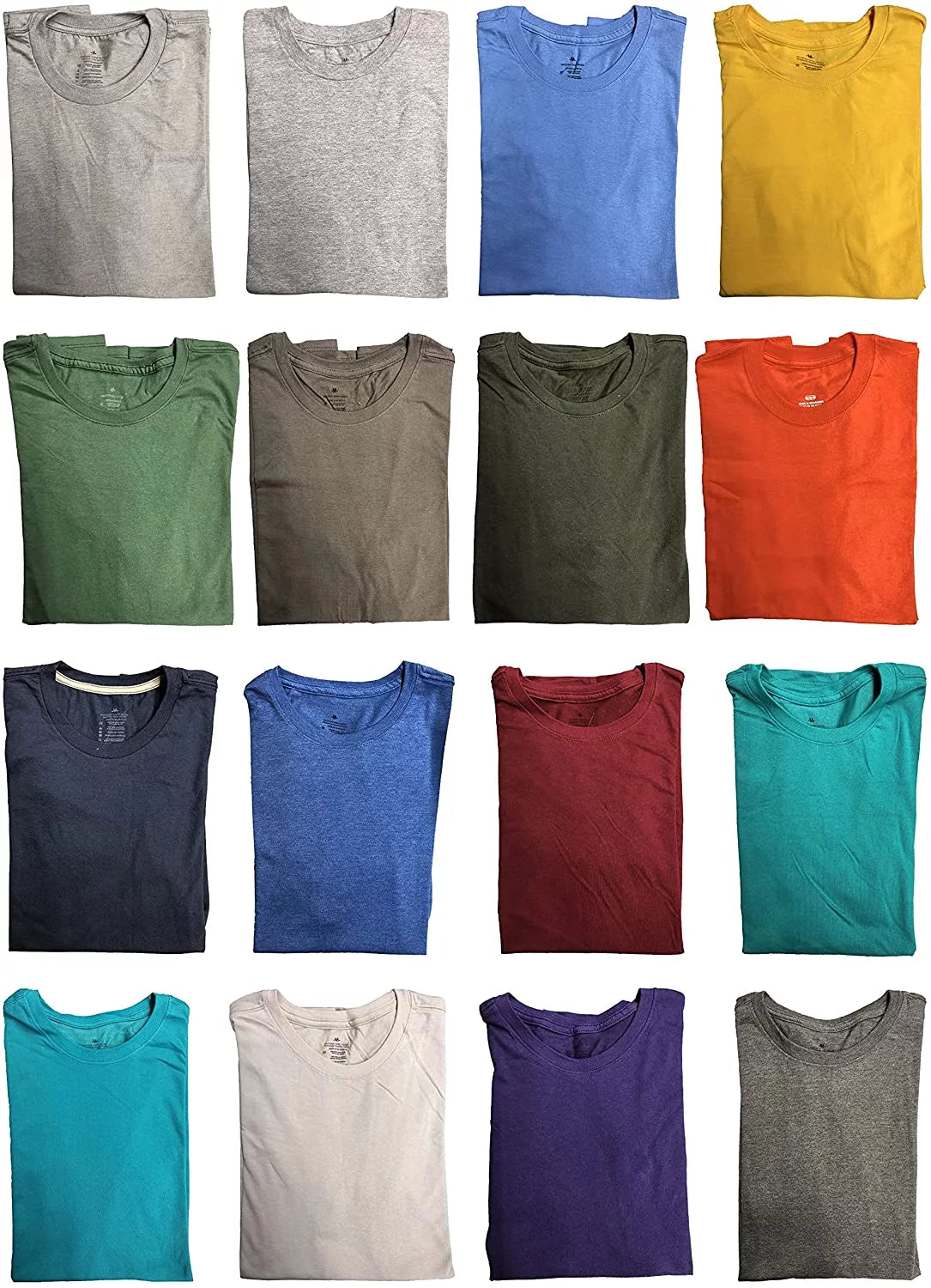 60 Pack of Bulk Mens Cotton Crew Tshirts, Assorted Wholesale Sleeve Tee Shirts (60 Pack Mens Tshirts Pack A, Small)