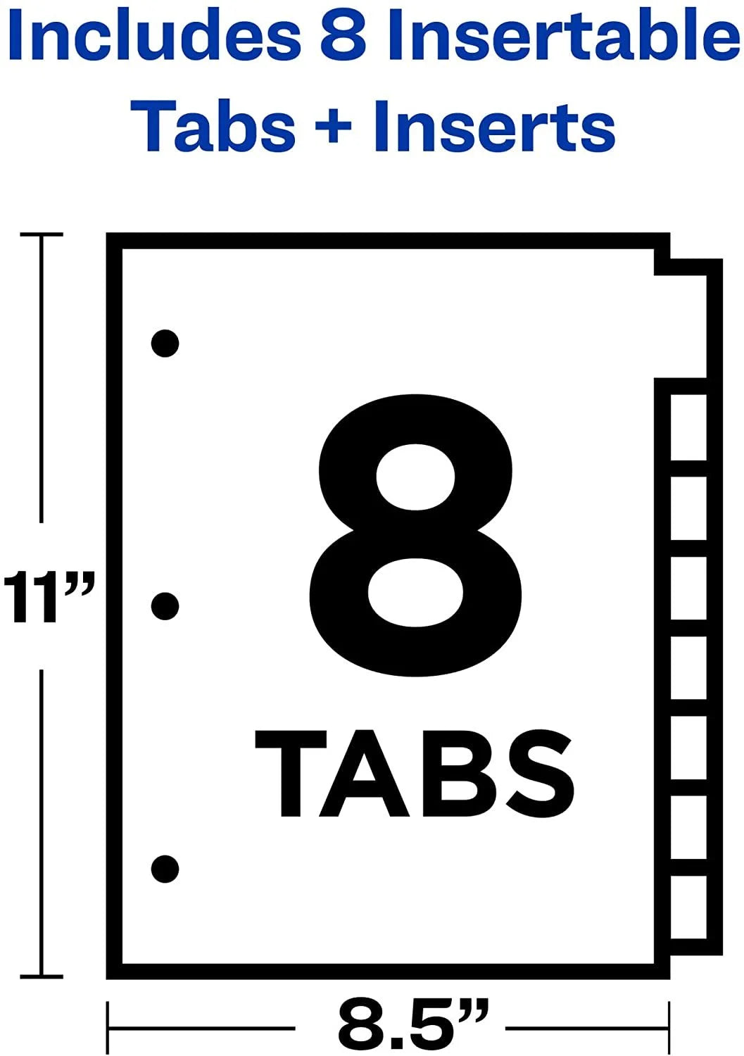 Avery Big Tab Insertable Plastic Dividers, 8 Multicolor Tabs, Case Pack of 24 Sets 11901