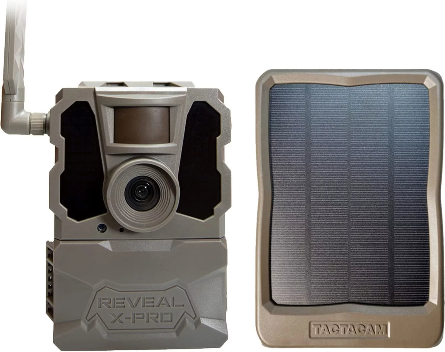 TACTACAM Reveal X PRO Cellular Trail Camera, Verizon and AT&T, NO Glow, Integrated GPS Tracking, Built in LCD Screen, HD Photo and HD Video X-PRO + Solar Panel