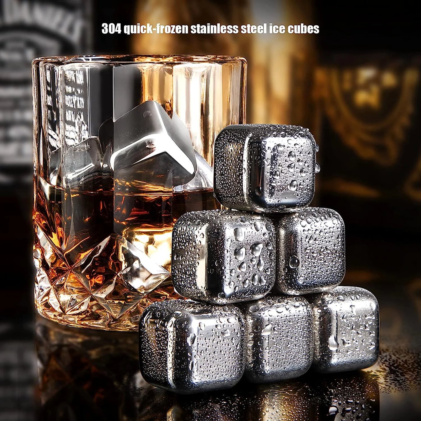 Stainless Steel Whisky Stones Metal Ice Cube Reusable Chilling Rocks Cooling for Scotch Whisky Wine Gin Tonic Drinks Party Men Women(Size:8 Pieces,Color:Heart-Shaped)