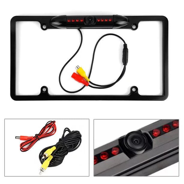 Backup Camera Rearview License Plate Frame for JVC KWV830BT KW-V830BT Black