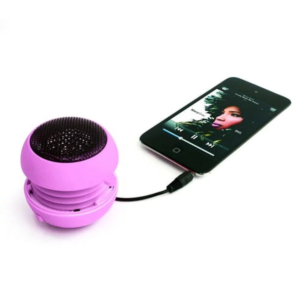 Wired Portable Loud Speaker Pink Multimedia Audio System Rechargeable Compatible With Alcatel Onyx - LG V50 ThinQ 5G, G8 ThinQ - Motorola Moto G7 Power Play - Nokia 3.1 Plus