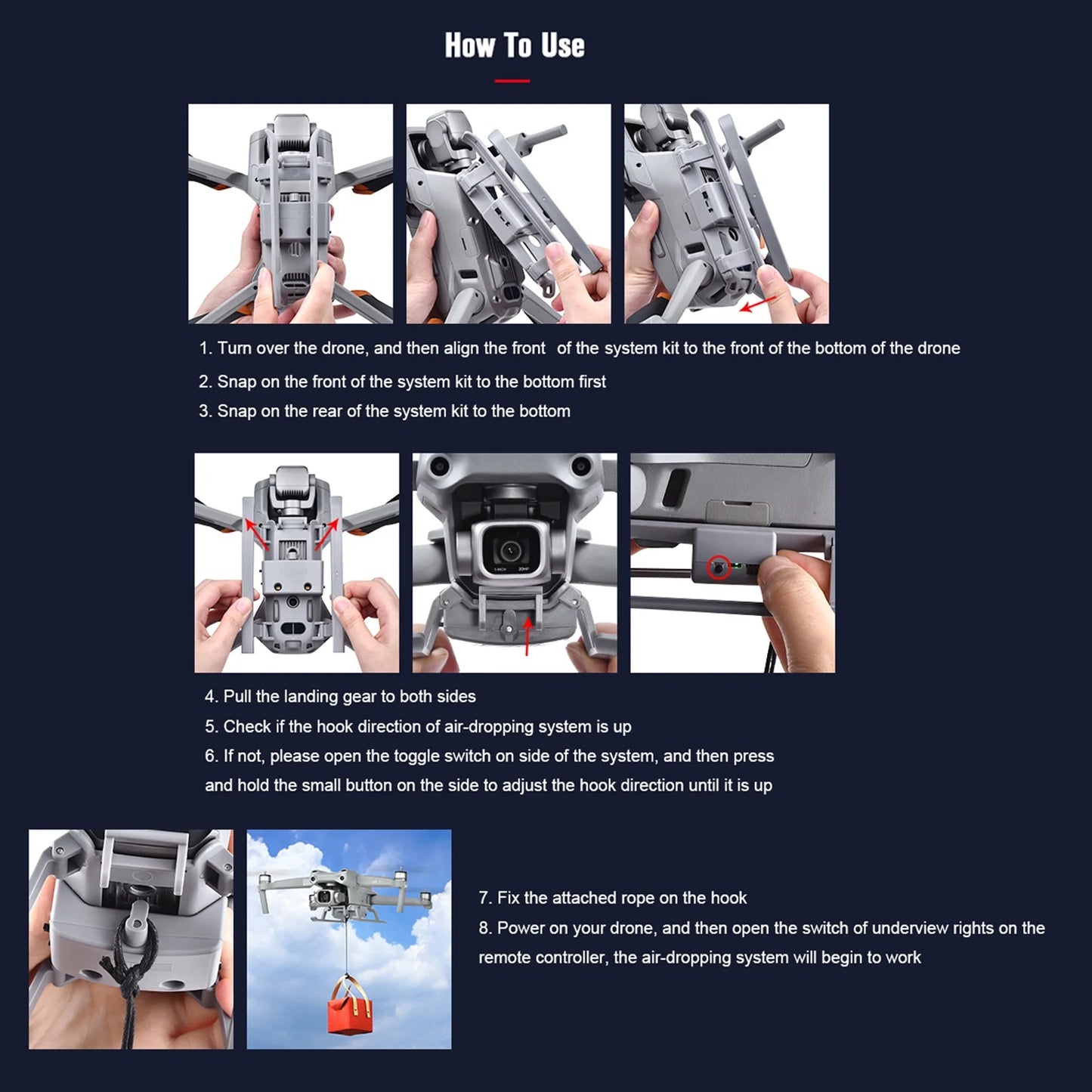 Transport Dispenser,Bait Payload Mavic Air 2s/ Mavic Air 2 Drop Compatible With Rescue Proposal And Drop Compatible Professional And Drop Bait With Air 2s/ Mavic 2 Bait Huiop Ziem