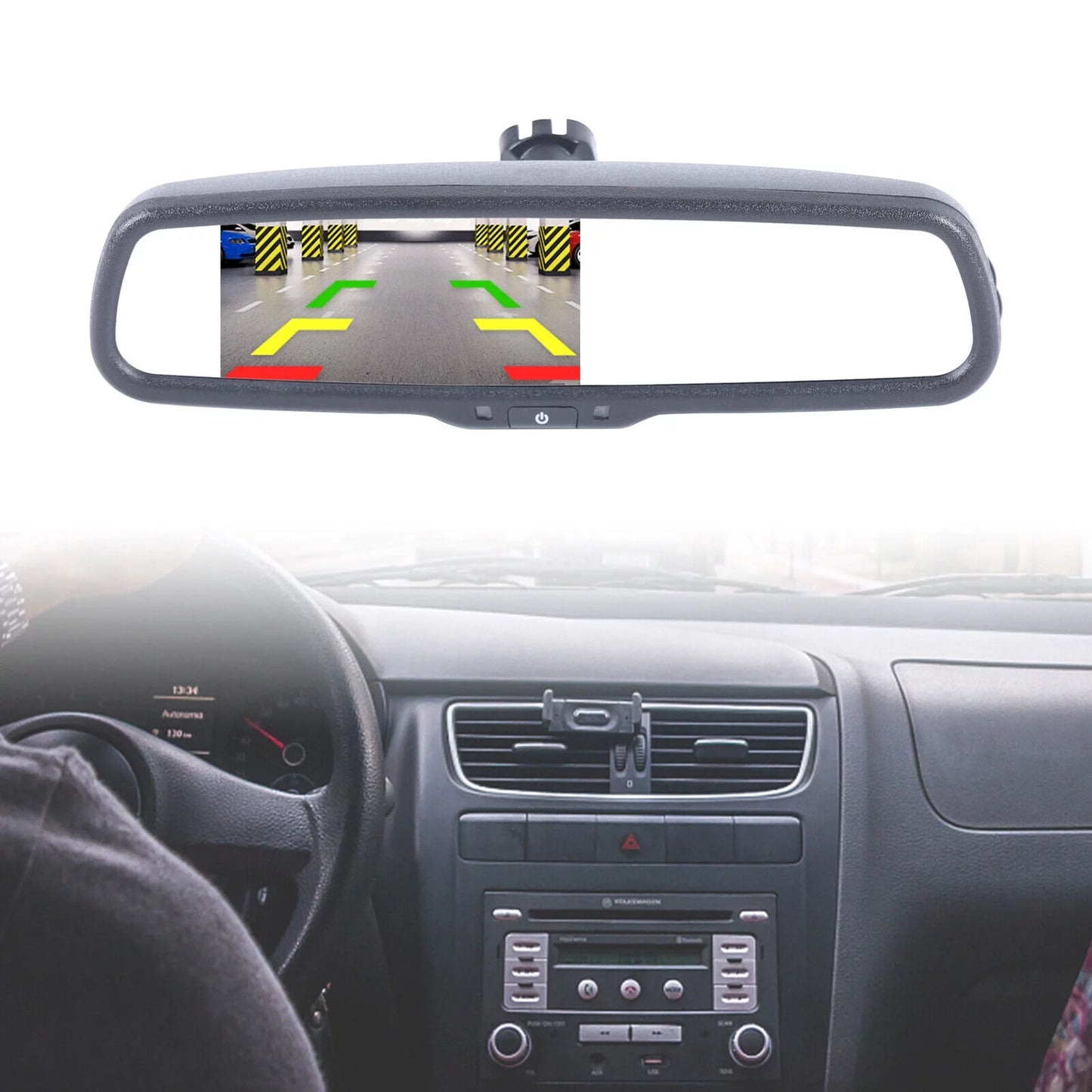 4.3" Car Monitor Rear View Mirror System Backup Reverse Camera Night Vision with Bracket