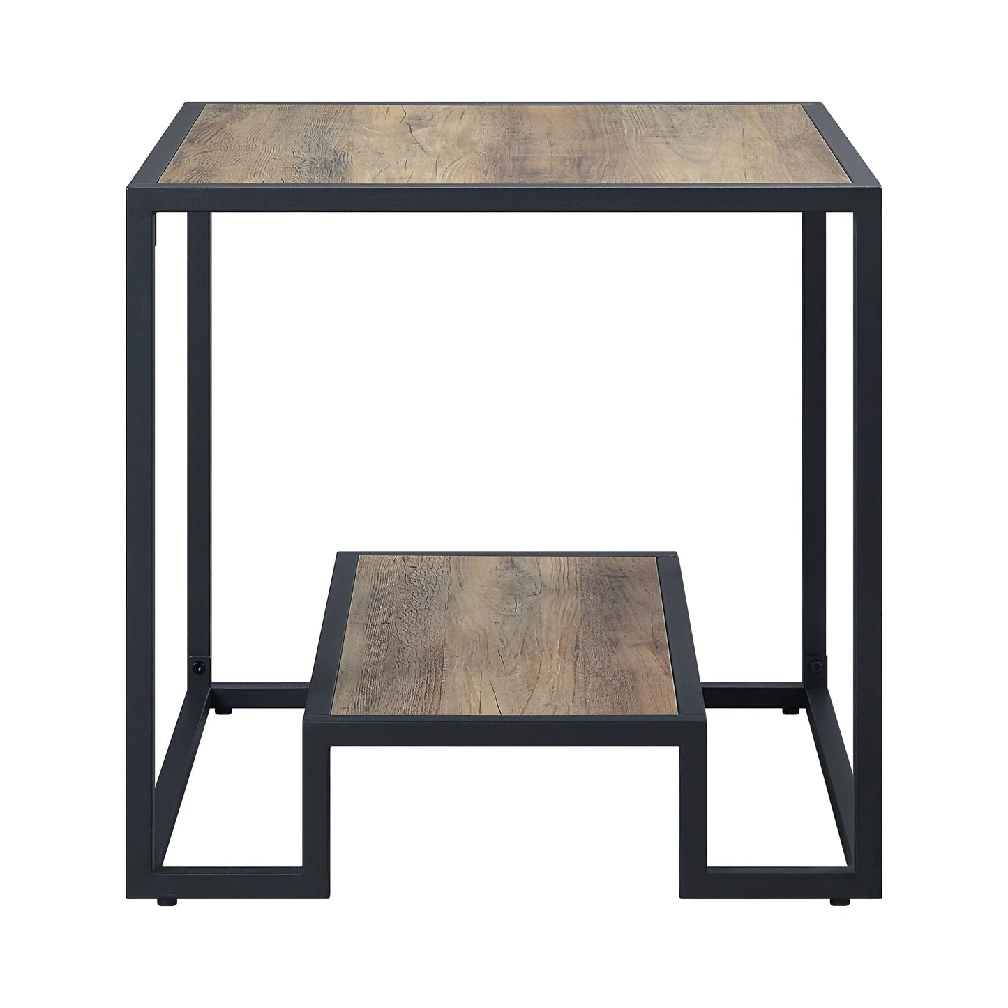 ACME Idella End Table in Rustic Oak & Black Finish LV00886