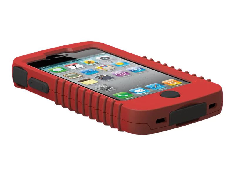 Trident Cyclops II Series - Protective case for cell phone - silicone, polycarbonate - red - for Apple iPhone 4, 4S