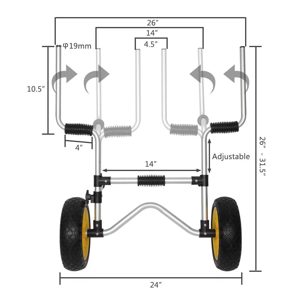 Zimtown Kayak Cart Trailer, Sit on Top Kayak Dolly Carrier Trolley