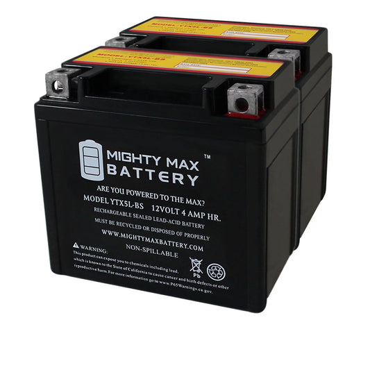 YTX5L-BS 12V 4AH Battery Replacest Yamaha 230 TTR230 05-20 - 2 Pack