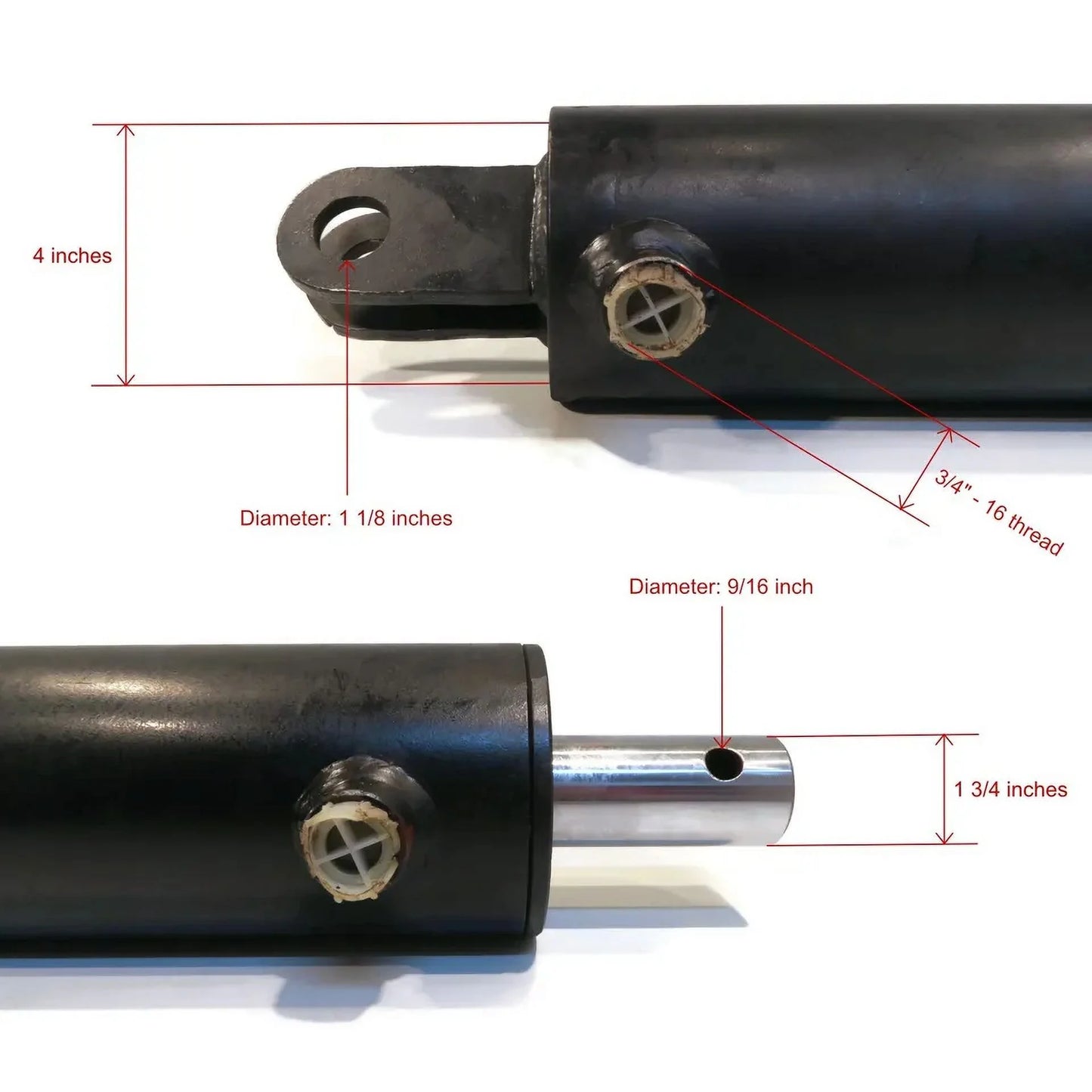 The ROP Shop | Universal Hydraulic Cylinder, 4x24, Double-Acting, Welded, Max Pressure 3500PSI