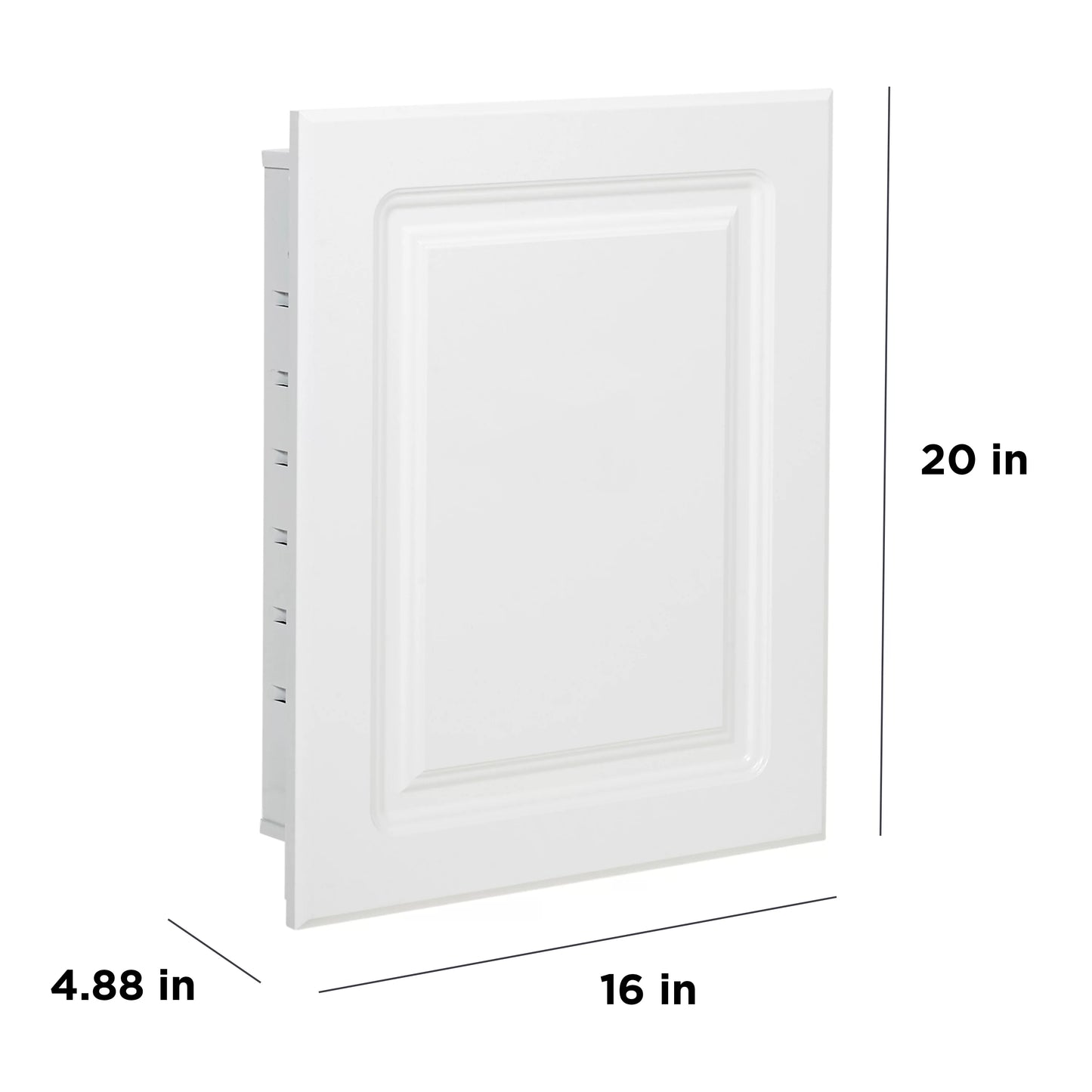 American Pride Recess-Mount Medicine Cabinet, 16 x 20 in., Rectangle, with Raised Panel Door, White