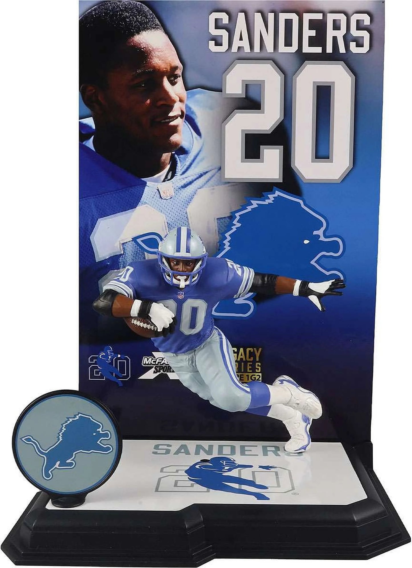 Barry Sanders (Detroit) (Blue) (Gold Label) 7" Posed Figure McFarlane