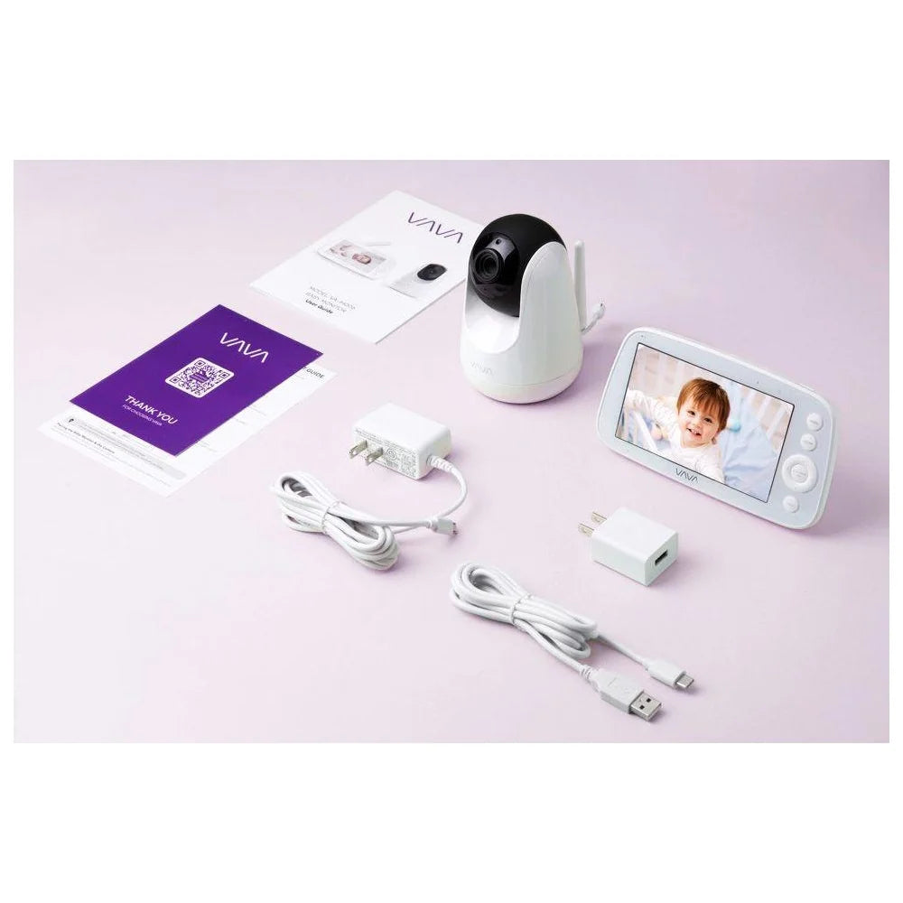 VAVA Video Baby Monitor with 5" 720P Handheld Screen and 2-Way Audio, White