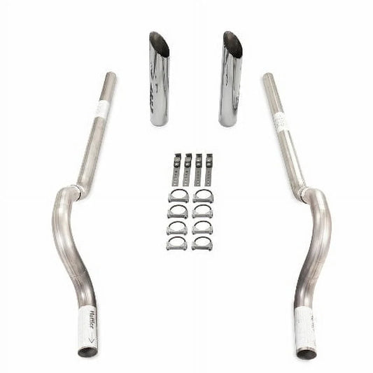 62-74 Mopar B Body Car 2.5" Dual Exhaust Kit with No Muffler Rear Exit SW Tip