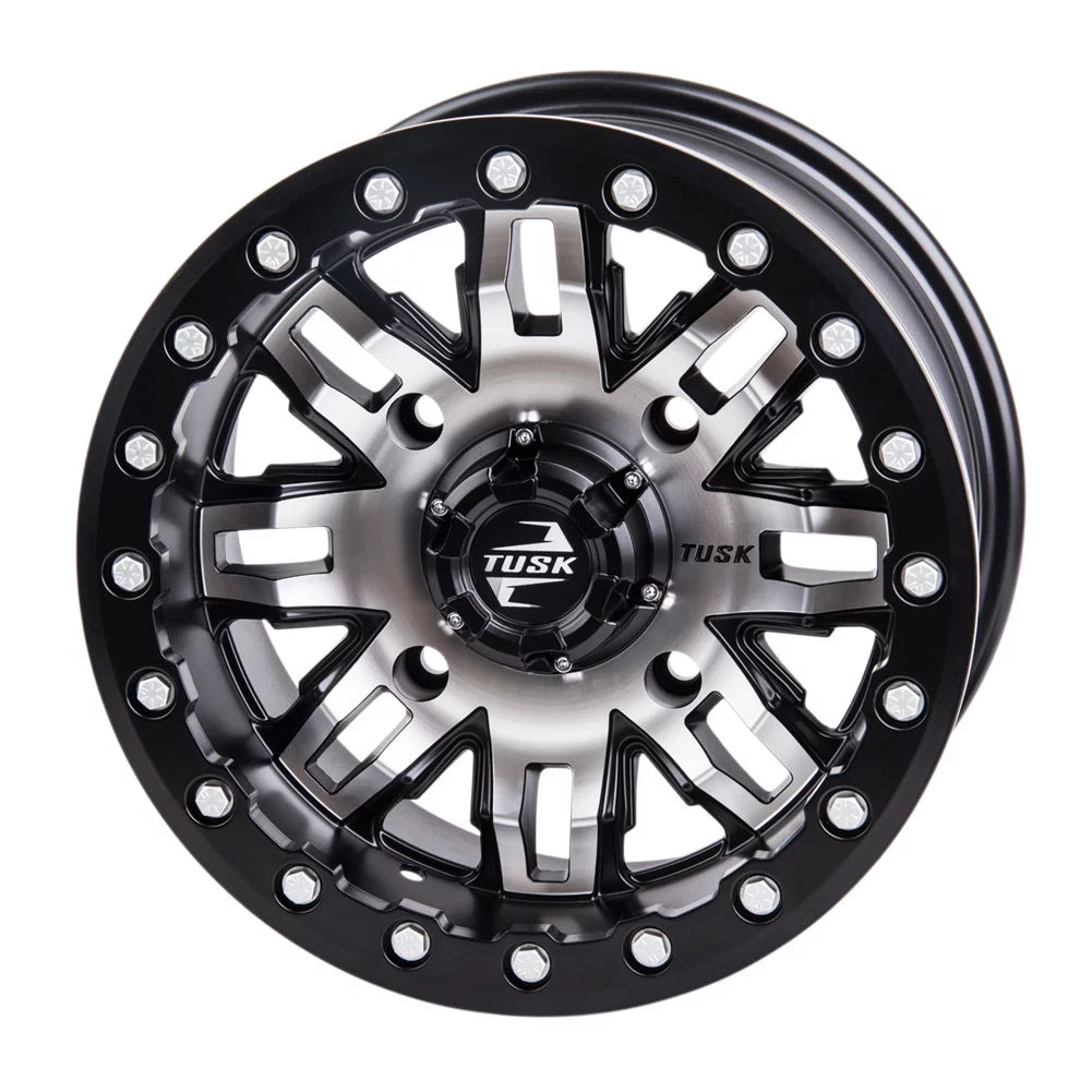 4/156 Tusk Teton Beadlock Wheel 14x7 4.0 + 3.0 Machined/Black For YAMAHA Wolverine RMAX 2 1000 Sport 2022