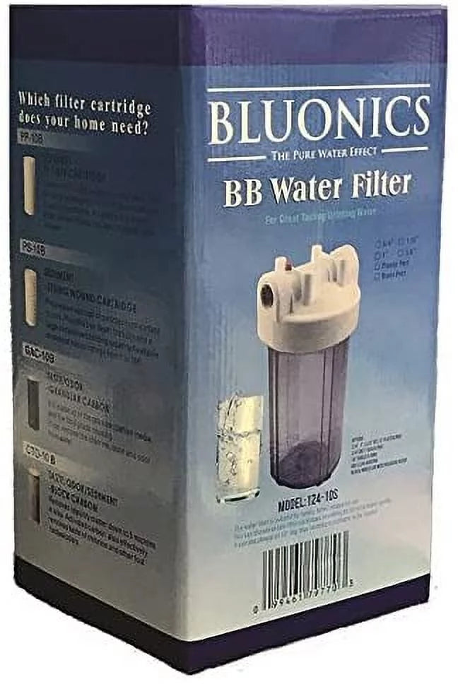 10" Big Blue Whole House Water Filter 5 Micron Pleated Sediment Cartridge with clear blue transparent housing