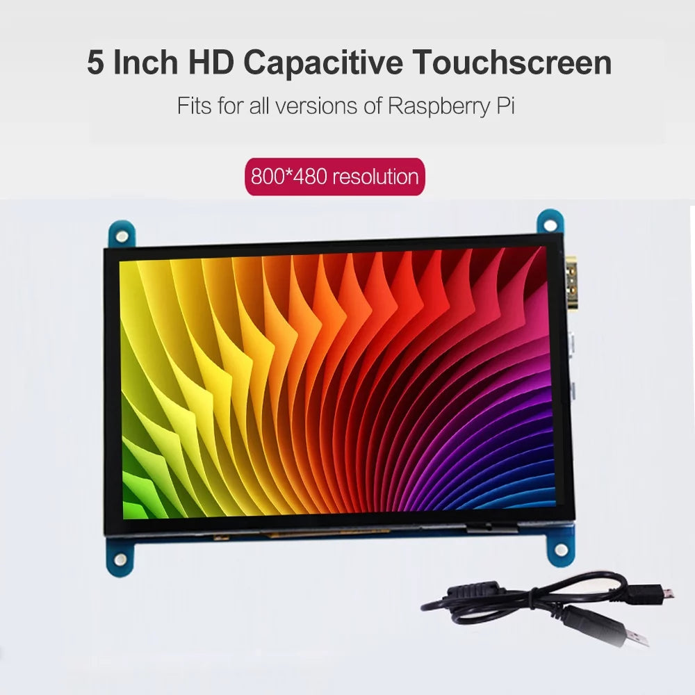 Andoer 5 Inch HD Capacitive Touchscreen Display 800*480 Resolution Small Portable Monitor with USB HD Interface Compatible with Raspberry Pi Tool