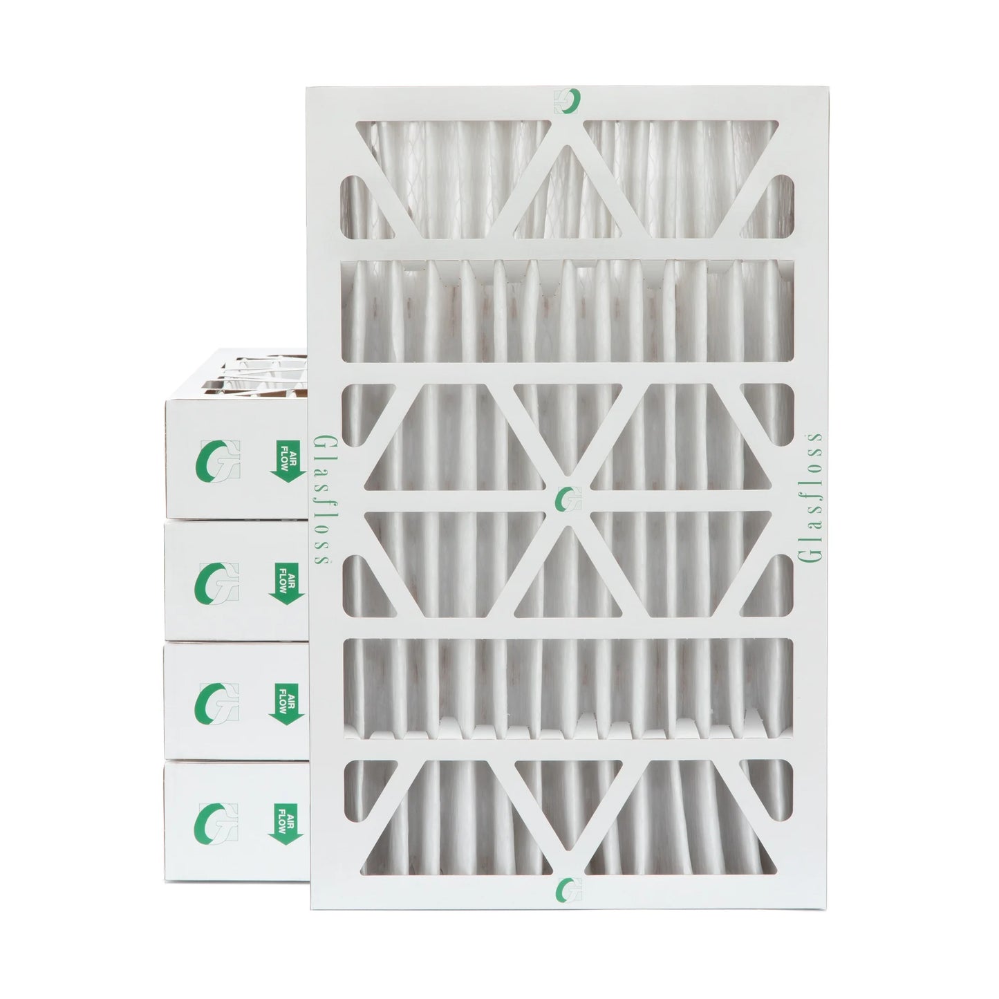 12x24x4 MERV 10 Pleated HVAC Air Filters by Glasfloss. ( Quantity 5 ) Exact Size: 11-3/8 x 23-3/8 x 3-3/4