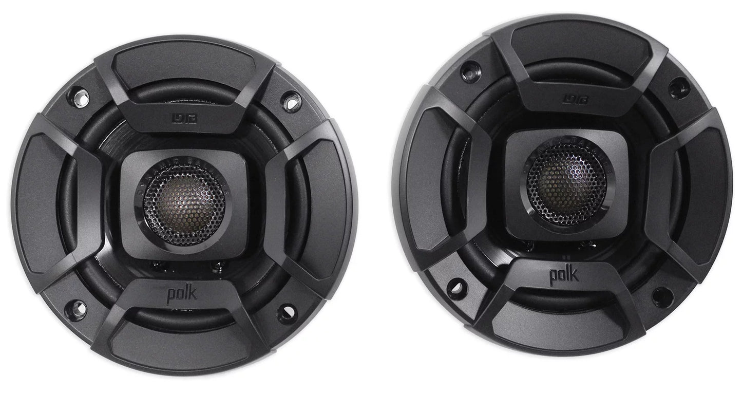 (2) Polk Audio DB402 4" 270 Watt Car Audio ATV/Motorcycle/Boat Speakers+Rockmat