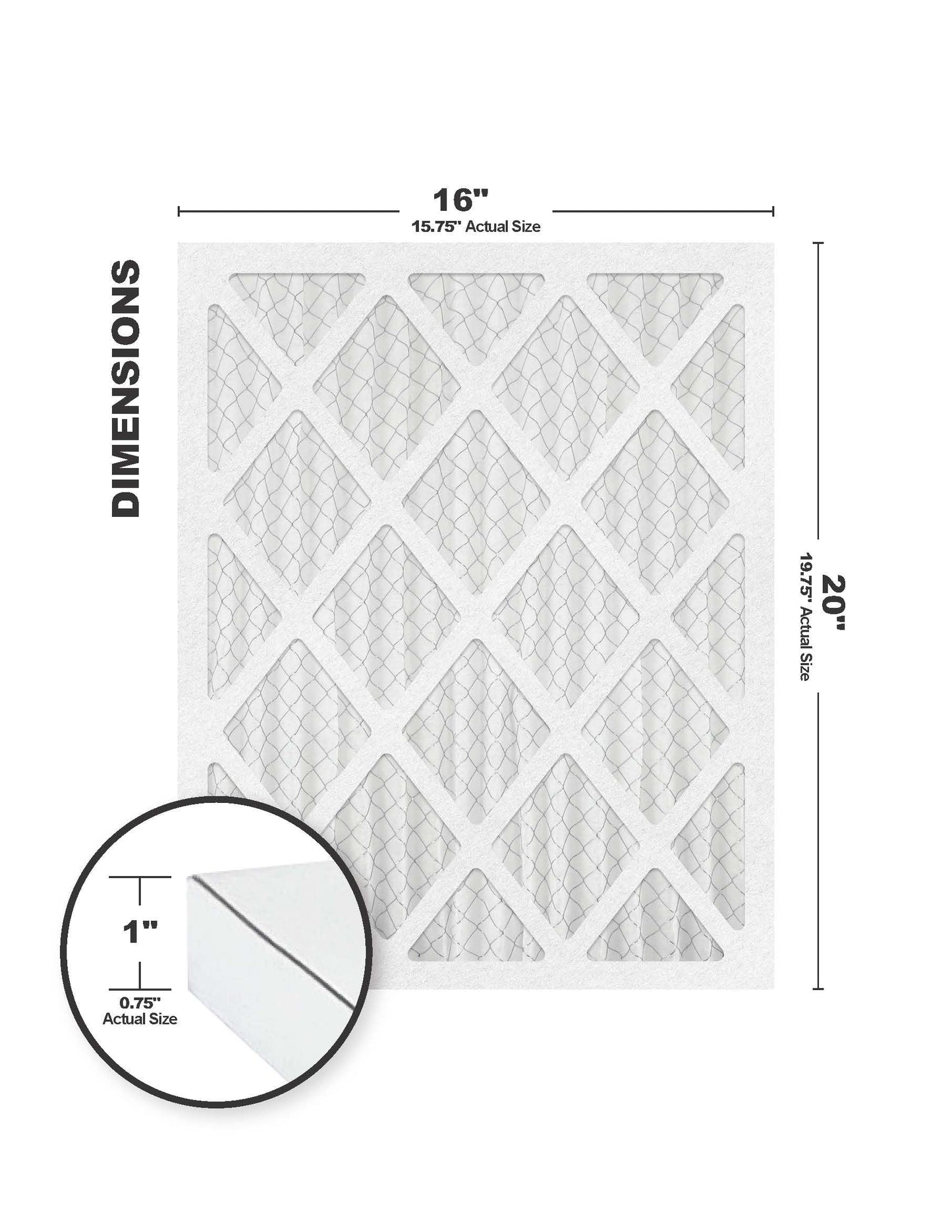 Accumulair Diamond 16x20x1 MERV 13 Air/Furnace Filters (6 pack)