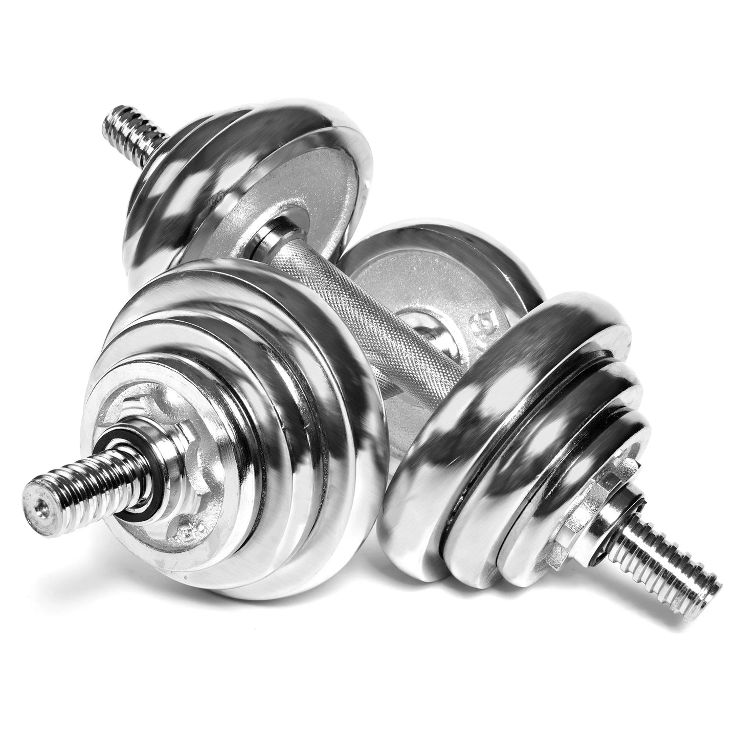 SAYFUT 66LB Dumbbell Weight Set Detachable Dumbbells Barbells Adjustable for Gym Household Fitness Exercise, Silver