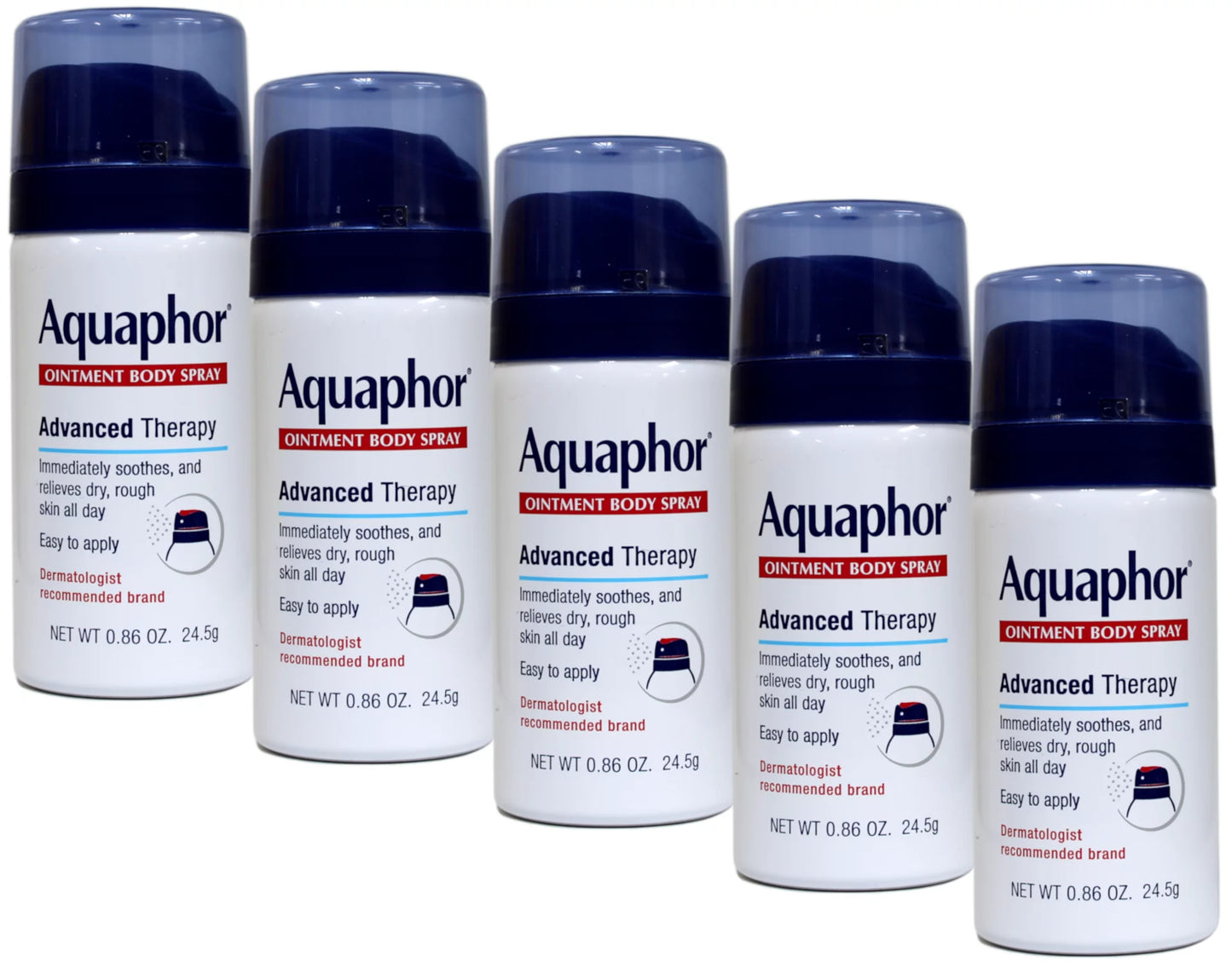 Aquaphor Ointment Body Spray Advanced Therapy Travel Size 0.86 oz Pack of 5