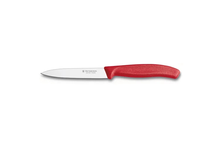 Victorinox 4-Inch Swiss Classic Paring Knife with Straight Blade, Spear Point, Red