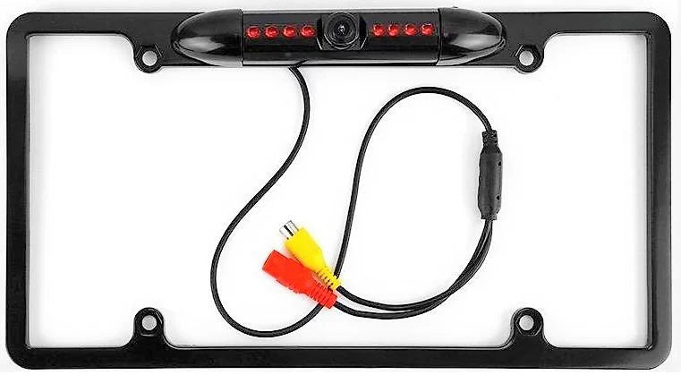 US Car License Plate Frame Backup Rear View Camera Night Vision Parking 8IR Black