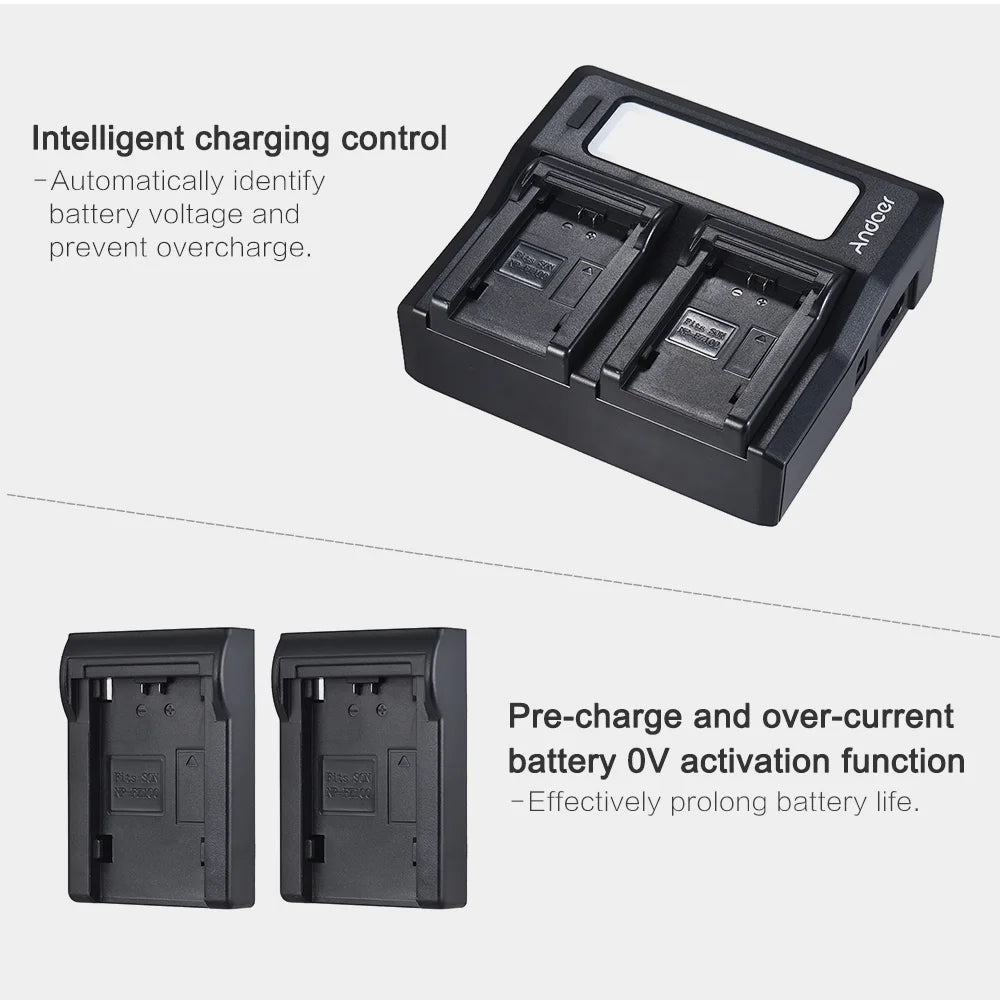 Andoer NP-FZ100 Dual Channel LCD Camera Battery Replacement for Sony A7III A9 A7RIII A7SIII