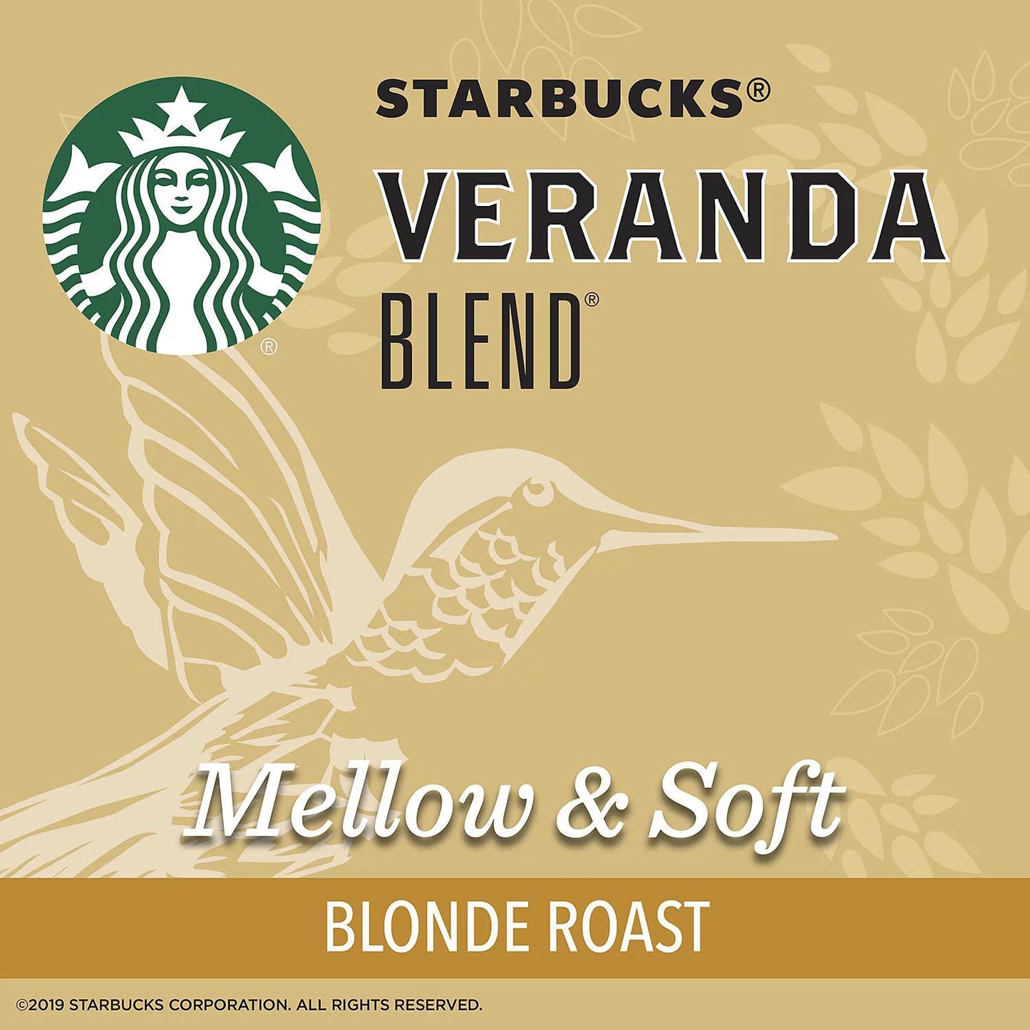 Starbucks Veranda Blend Ground Coffee, Blonde Roast (72 K-Cups)