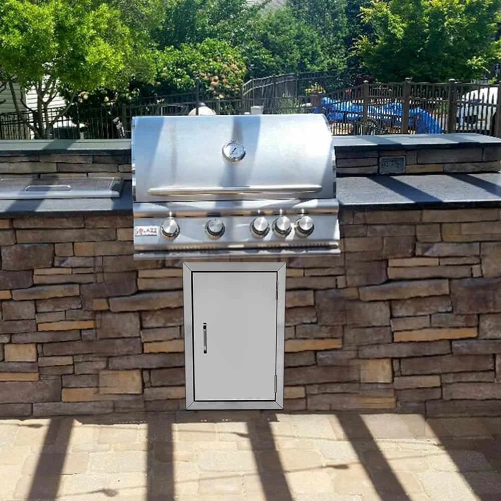 Zimtown Single Wall BBQ Access Door Cutout 14 x 20inch BBQ Island Stainless Steel Door for Outdoor