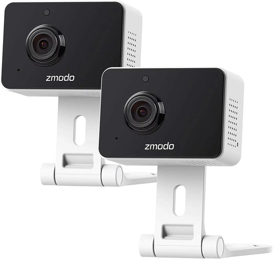 Zmodo Mini Pro 1080p Indoor Home Security Camera Wireless Baby Monitor/Pet/Nanny Camera, Two-Way Audio, Night Vision, Motion Detection (2 Pack)