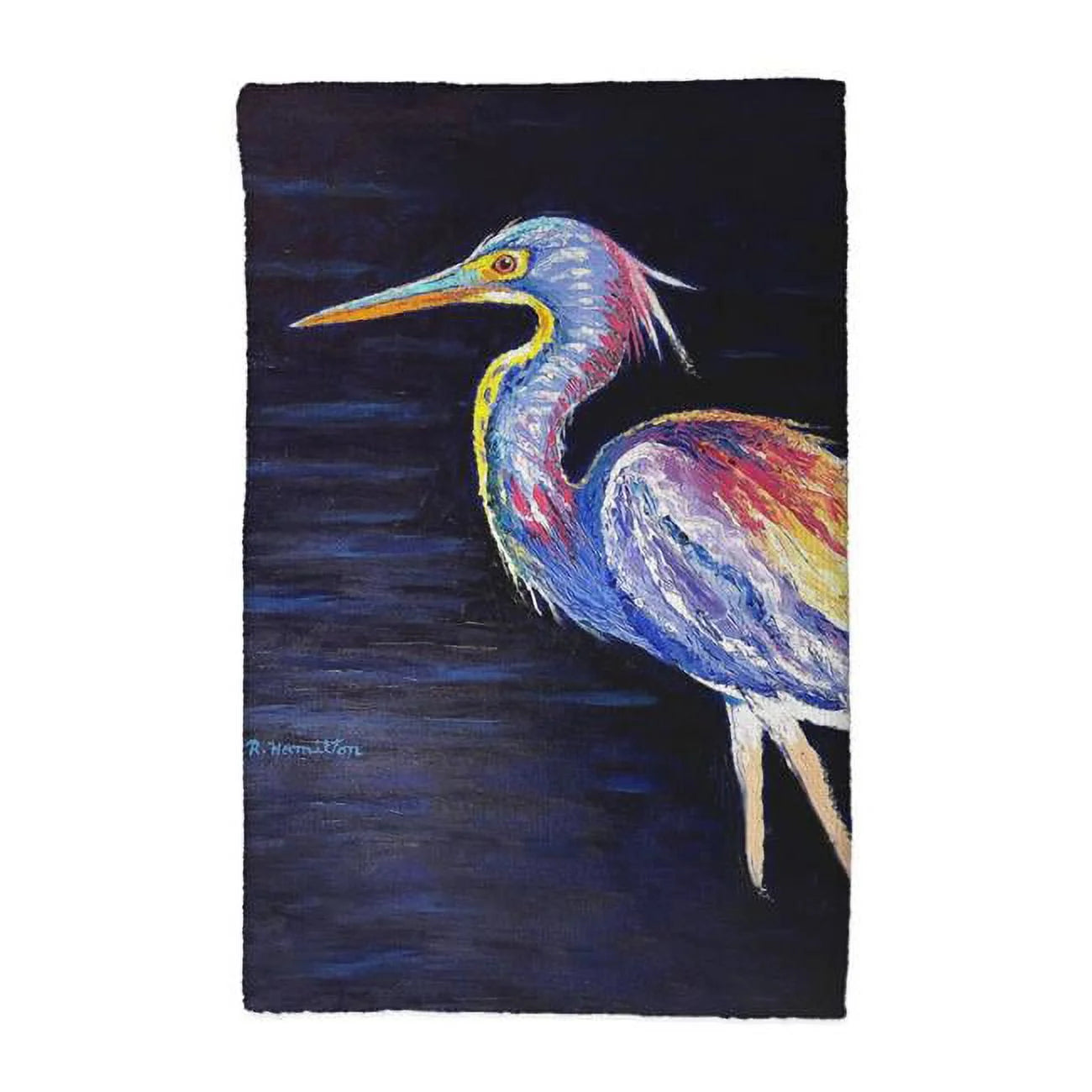 Betsy Drake KT1376 16 x 25 in. Palette Louisiana Heron Kitchen Towel