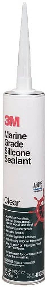 3M 08029 Marine Grade Silicone Sealant Clear, 1/10 gal (Pack of 12)