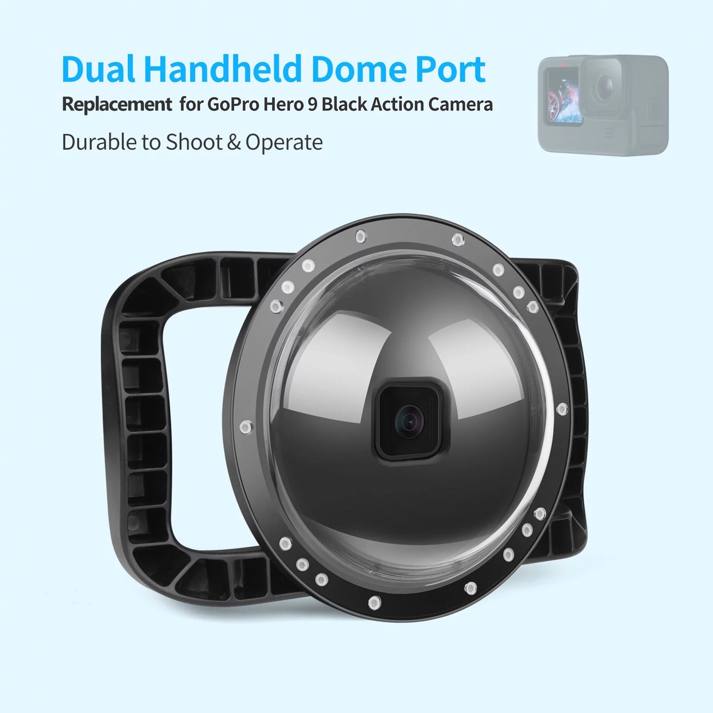 SHOOT Dome Port,Camera Dual Handle Dual Handle Port Case 45m Port 9 Camera 45m Waterproof 180° Port Waterproof Case 180° Wide 9 10 Case Camera Eryue Mashem Camera Ive Case