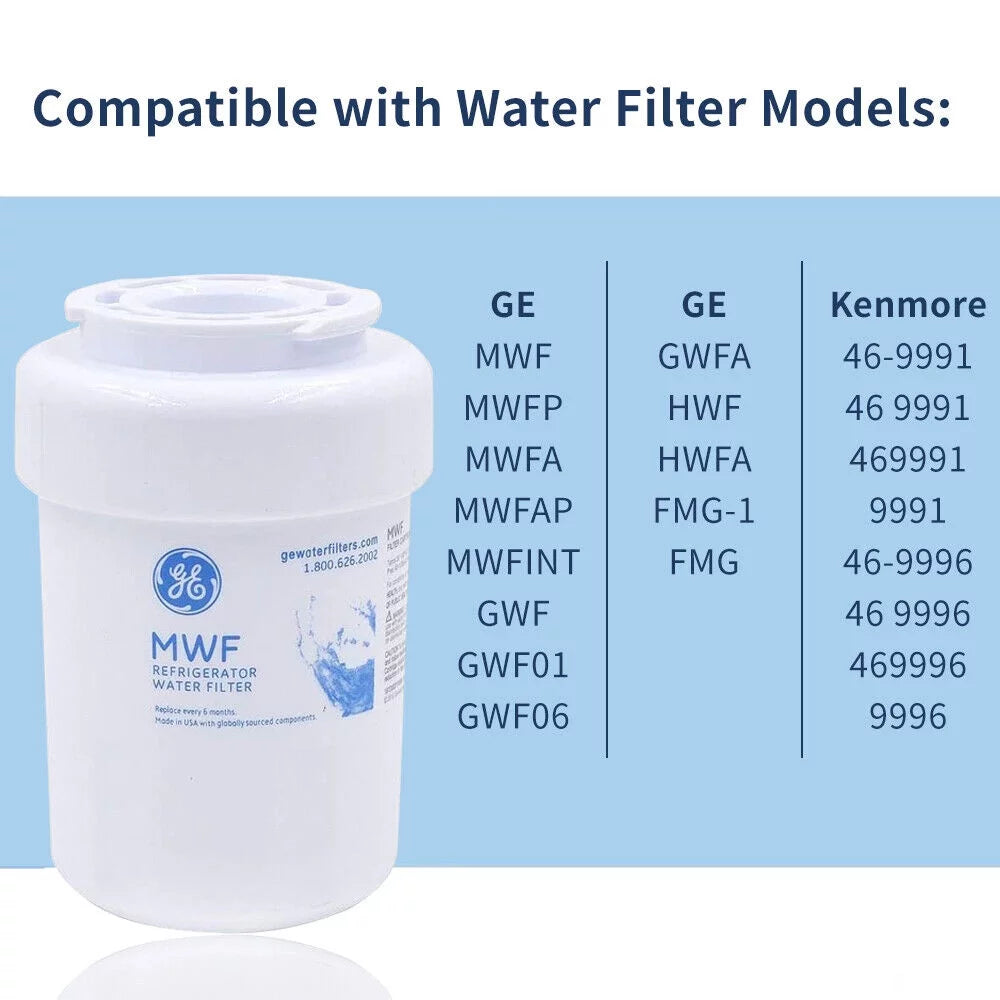 3 Pack MWF Refrigerator Water Filter, Replacement for Smart Water MWFP, MWFA, GWF, HDX FMG-1, WFC1201, GSE25GSHECSS, PC75009, RWF1060