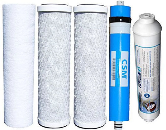 Reverse Osmosis Replacement Filter Set 5 pcs w/ CSM 50 GPD Membrane