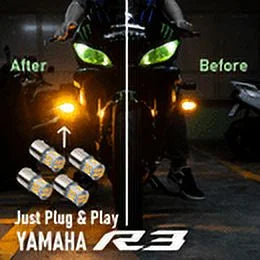 2022 Yamaha YZF R3 LED Super Bright Turn Signal Bulbs Front + Rear (fits 2019~2021) (4pcs)