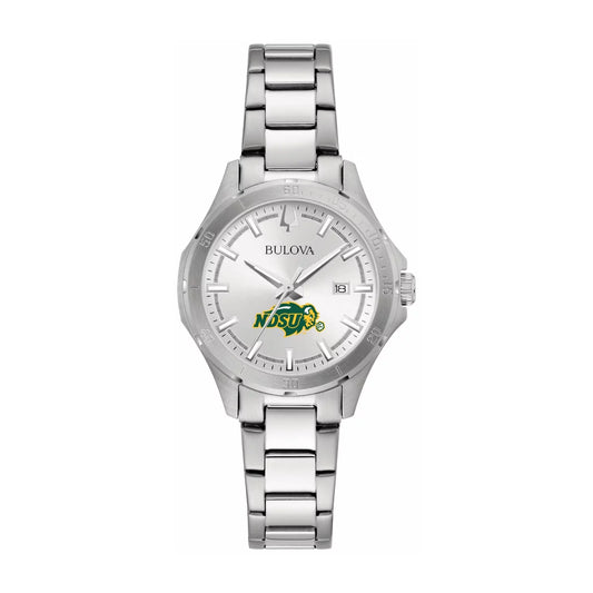 Women's Bulova Silver NDSU Bison Stainless Steel Classic Sport Watch