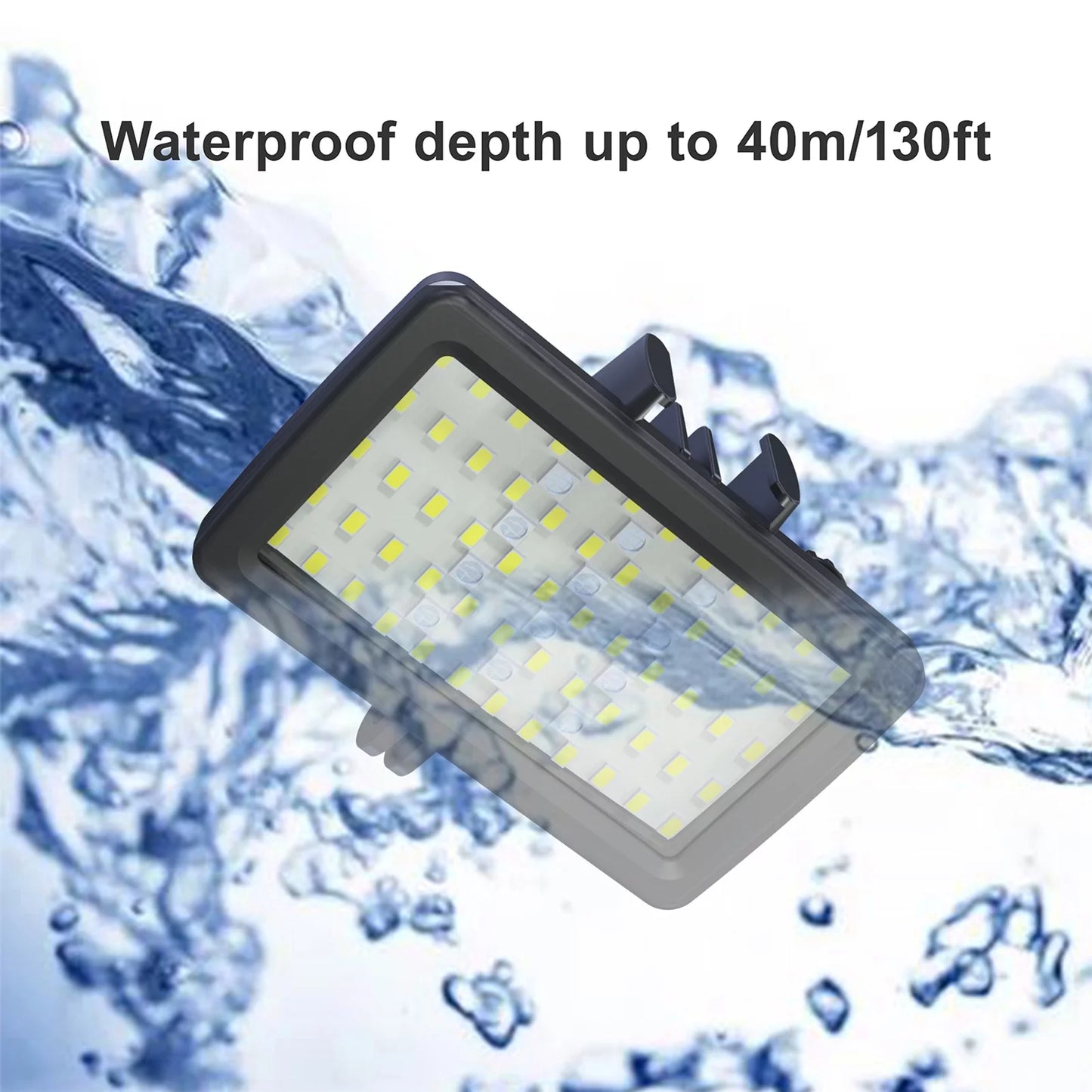 Walmeck Andoer SL-20 Waterproof RGB Fill Video 8 Modes CRI95+ Dimmable IPX8 Underwater 40M Built-in Rechargeable Battery for Diving Snorkeling Underwater Photography Video Replacement for GoPro