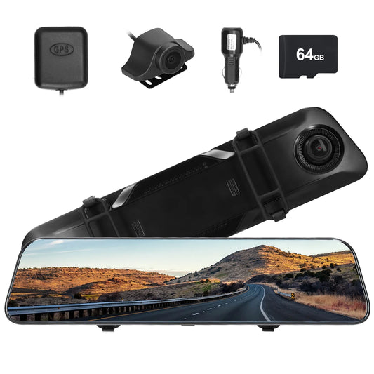 Shinysix Dashcam,Dash Cam 4K Mirror Dash Mirror Cars Support 12 Inch 4K Cam Camera Rear 12" Dual Camera Built-in Camera Built-in WiFi Camera Rear Rear Smart Rearview Mirror Cars Cam Rear Dual