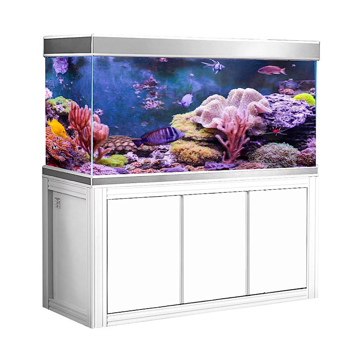 Aqua Dream 145 Gallon Tempered Glass All-in-one Aquarium White and Silver