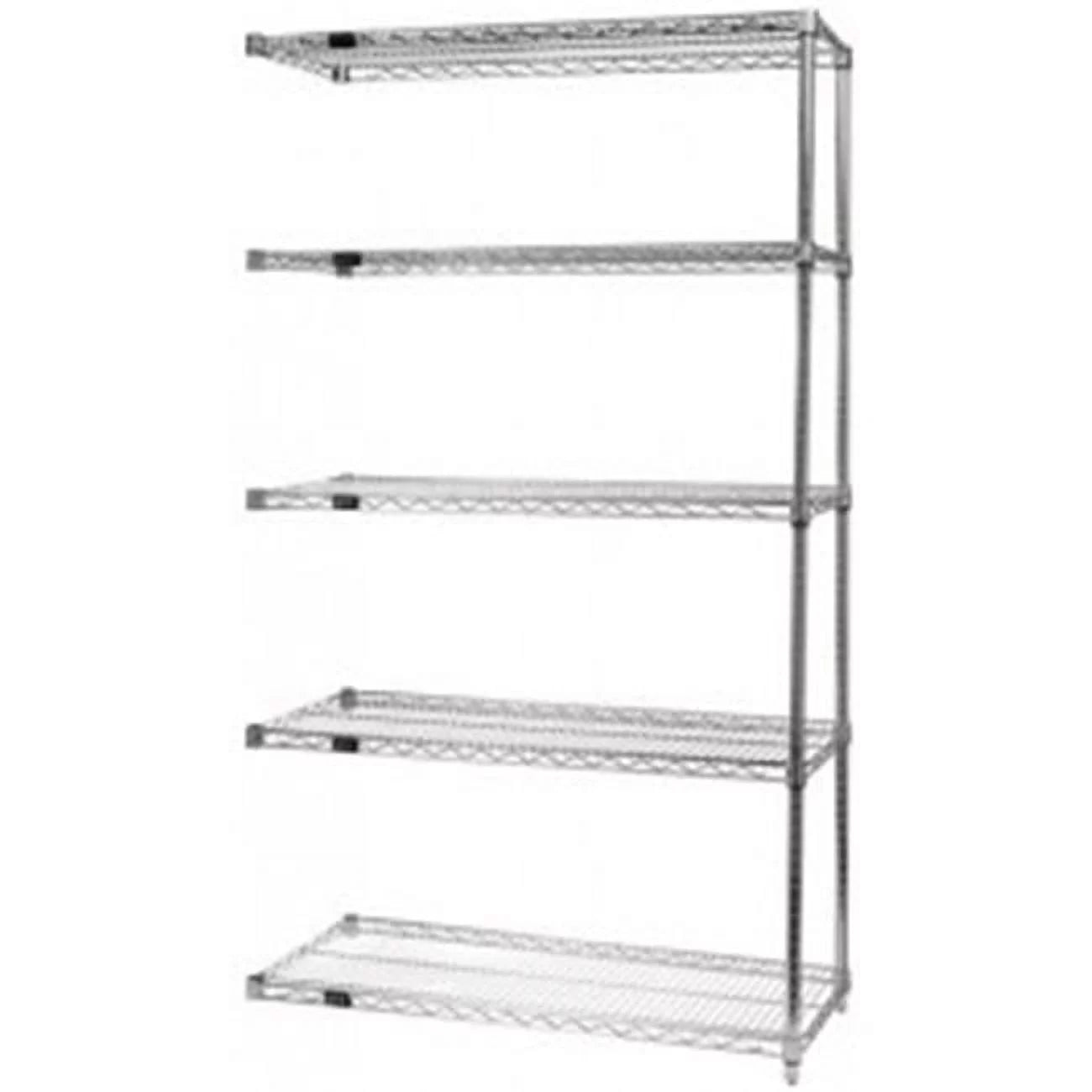 Stainless Steel Wire Shelving 5-Shelf Add-On Unit - 14 x 54 x 74 in.