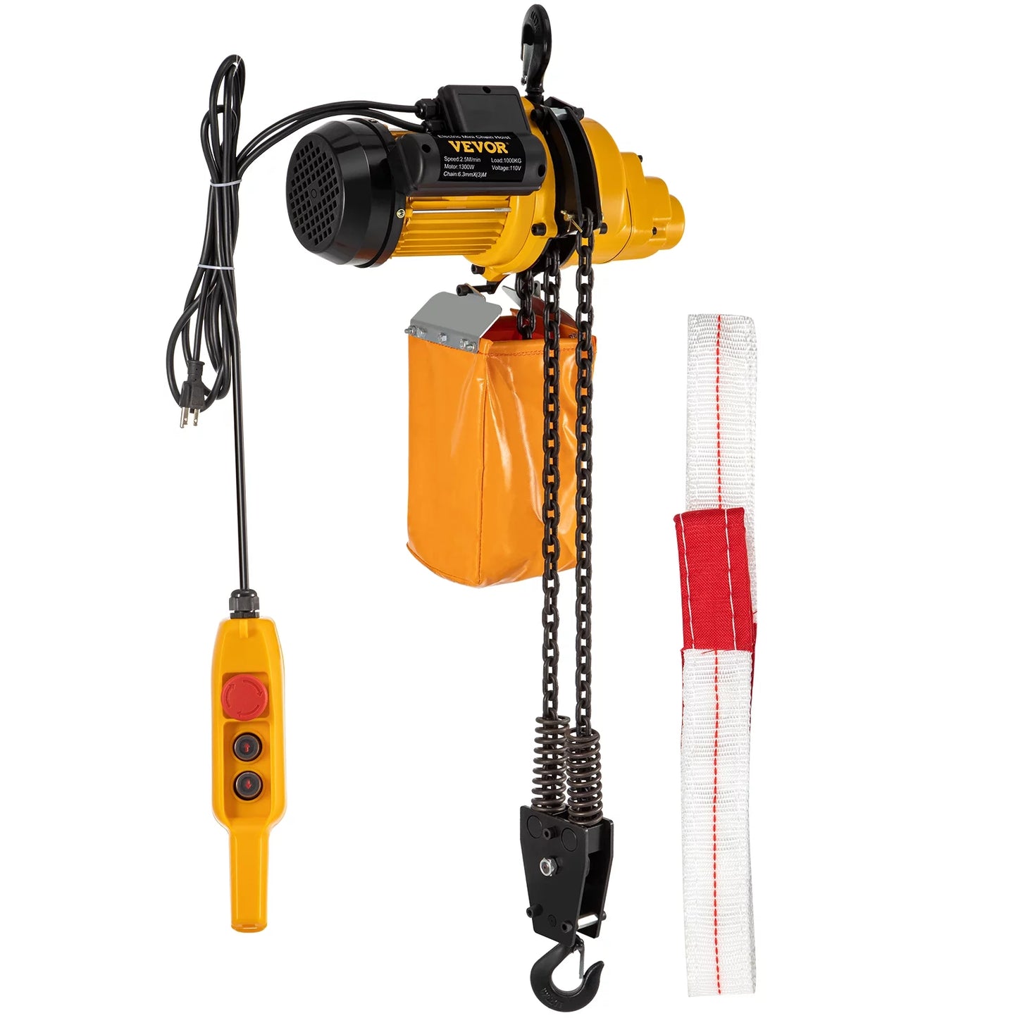 VEVOR Lift Electric Hoist, 2200 lbs Electric Winch w/ 10ft Wired Remote Control, 110V Overhead Crane Garage Ceiling Pulley Winch of 10ft Lift Height, Pre-owned In Factories, Warehouses, Construction