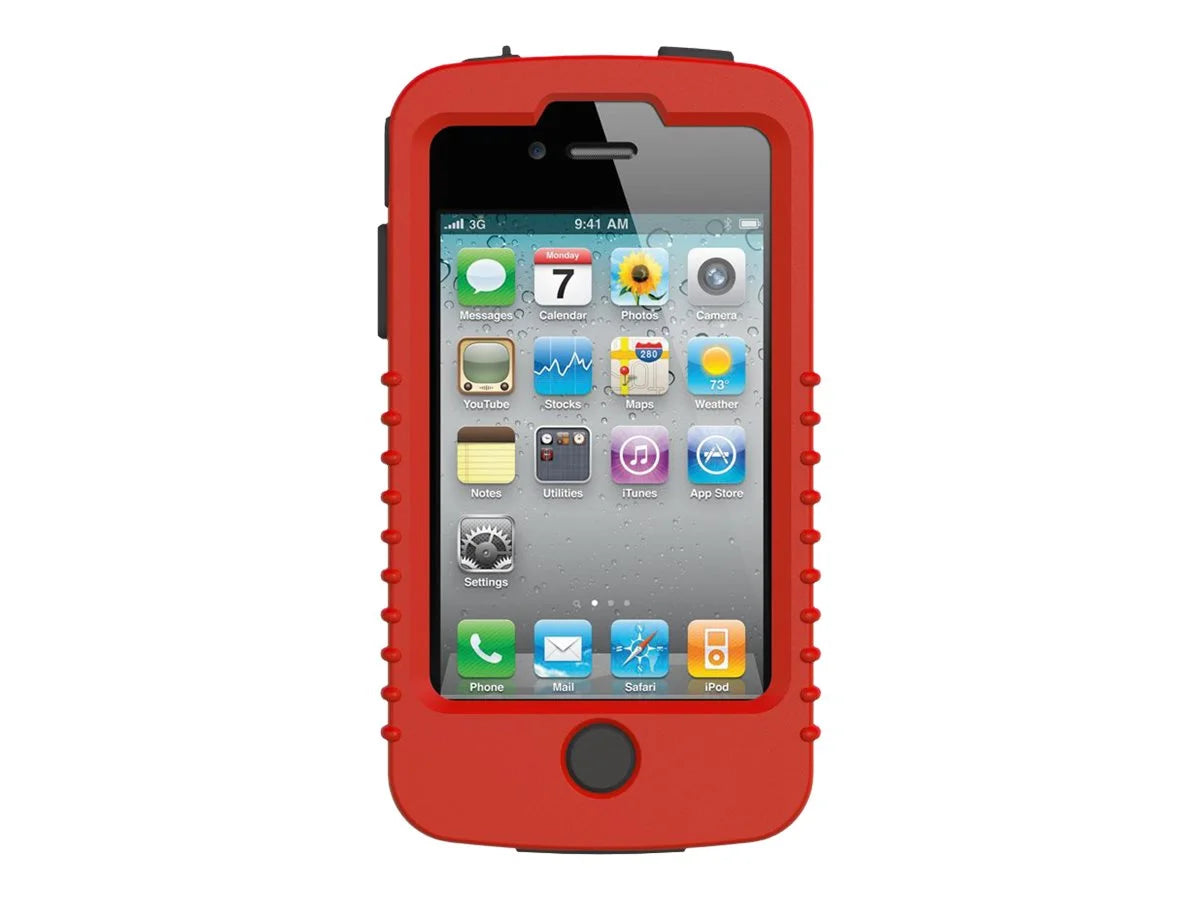 Trident Cyclops II Series - Protective case for cell phone - silicone, polycarbonate - red - for Apple iPhone 4, 4S