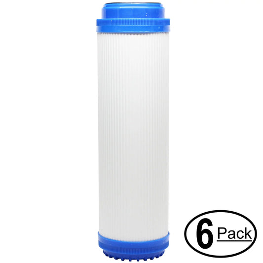 6-Pack Replacement for Flow Pur ADWU-S Granular Activated Carbon Filter - Universal 10-inch Cartridge for Flow Pur Single canister Under Counter Drinking Water Units - Denali Pure Brand