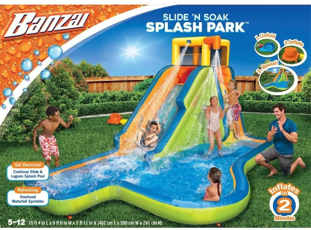 Banzai Inflatable Slide 'N Soak Splash Part Water Park