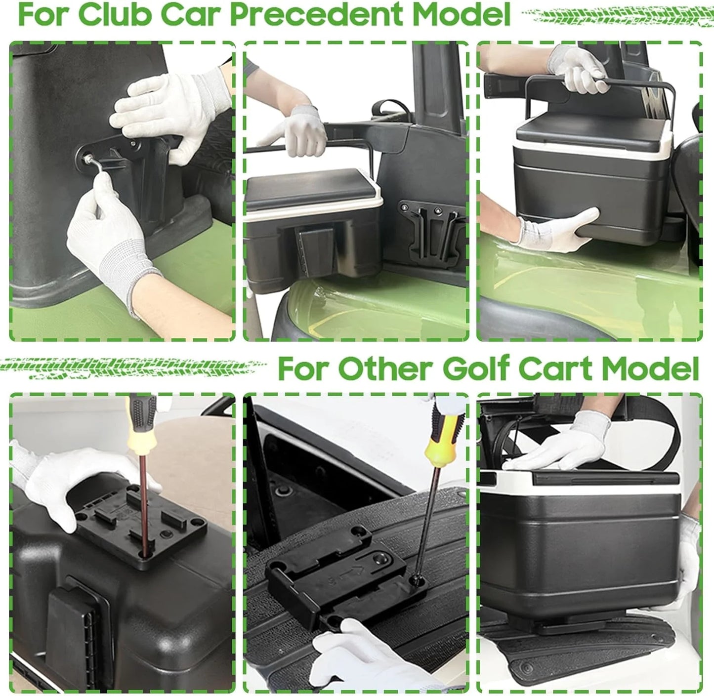 10L0L Universal Golf Cart Cooler with Mounting Bracket Kit Caddy Fits for EZGO,Club Car and Yamaha, Portable 48H Cooling Golf Cart Ice Chest 102588101 103886801